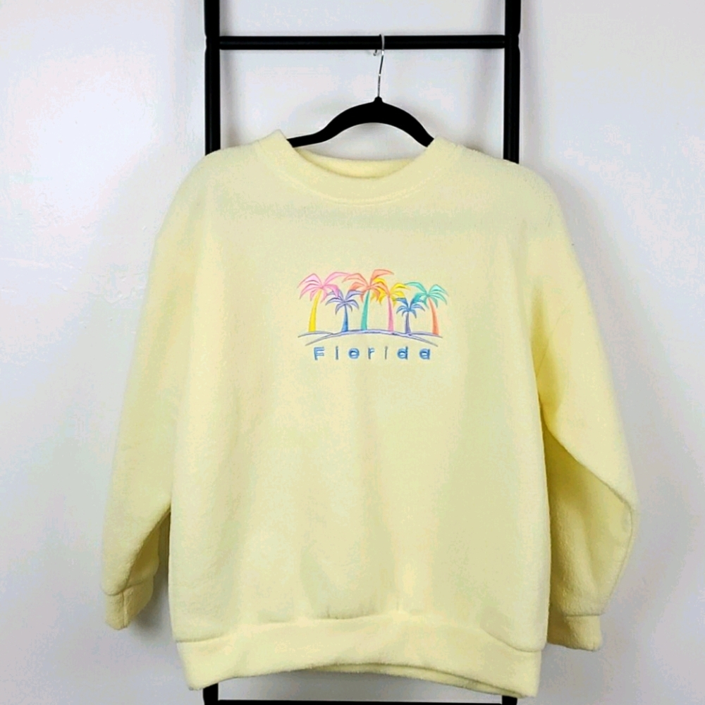 Vintage ESY sport Wear Women Size S yellow sweater sweatshirt embroidered Y2K